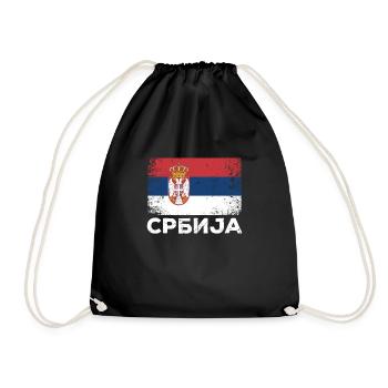 Serbie Cadeau Srbija Drapeau serbe Serbie - Sac de sport léger - noir - Devant