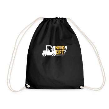 Forklift Forklift Warehouse Is Gift Forklift Driving - Drawstring Bag - black - Front