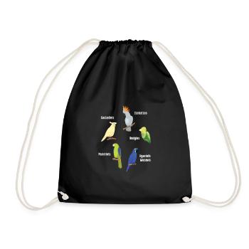 Parrot Style Canary Gift Cockatoo Parakeet - Drawstring Bag - black - Front