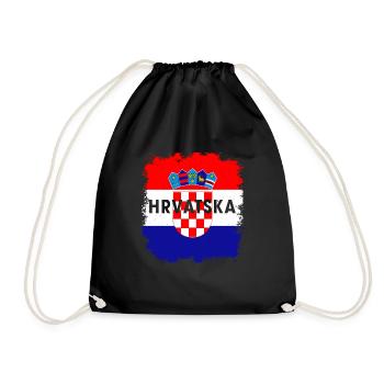 Kroatien Kroate Herkunft Geburtsort Flagge - Turnbeutel - Schwarz - Vorne