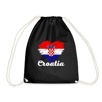 Balkan Urlaub Kroatien Zagreb Herkunft Spruch - Turnbeutel - Schwarz - Vorne