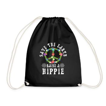 Save The Earth Raise A Hippie - Turnbeutel - Schwarz - Vorne