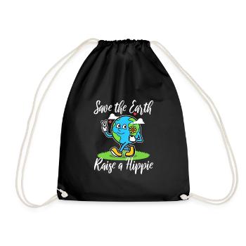 Save The Earth Raise A Hippie - Turnbeutel - Schwarz - Vorne