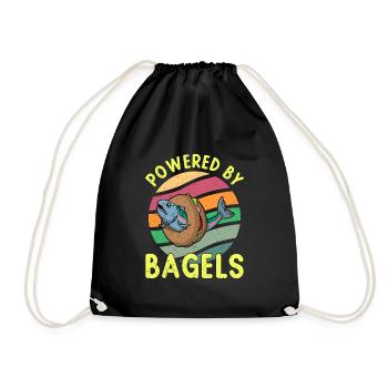 Saumon de culture juive sur Bagel Israël Food - Sac de sport léger - noir - Devant