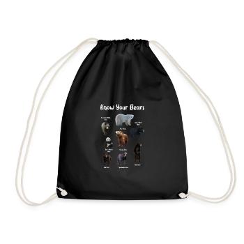 Bear Species Forest Nature Animal Welfare Gift Bear - Drawstring Bag - black - Front