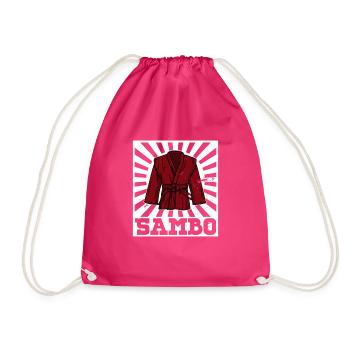 Sambo Ringen Kampfsport Kämpfer Kampfsportler - Turnbeutel - Fuchsia - Vorne