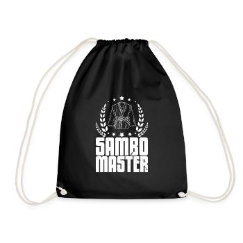 Martial Arts Sambo Wrestling Sports Suit Kimono - Drawstring Bag - black - Front