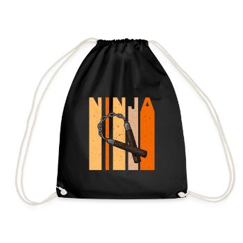 Japan Waffen Nunchaku Ninja Training Kampfsport - Turnbeutel - Schwarz - Vorne