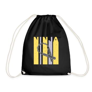 Japan Waffen Nunchaku Ninja Training Kampfsport - Turnbeutel - Schwarz - Vorne