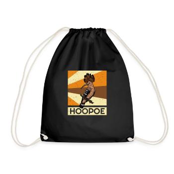 hoopoe bird garden forest nature ornithologist - Drawstring Bag - black - Front