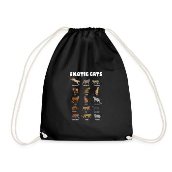 Raubkatzen Arten Tierschutz Geschenk Artenschutz - Turnbeutel - Schwarz - Vorne