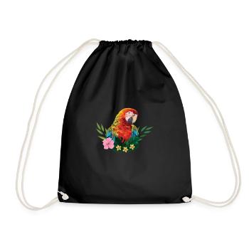 Papagei Geschenk Vogel Tropen Karibik Papagei - Turnbeutel - Schwarz - Vorne