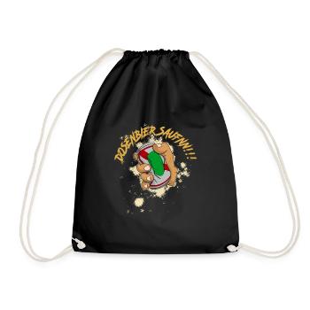 Dosenbier Party Saufen Bier Biertrinker Alkohol - Turnbeutel - Schwarz - Vorne