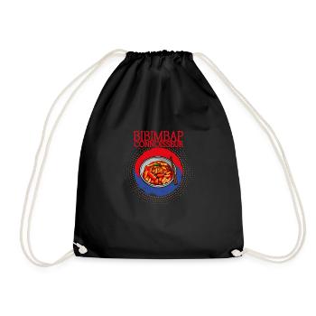 bibimbap rice asian korean culture gerischt kitchen - Drawstring Bag - black - Front