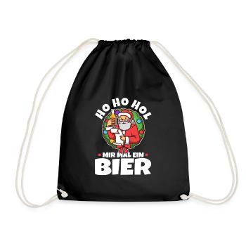 Ho Ho Hol mir mal ein Bier - Turnbeutel - Schwarz - Vorne