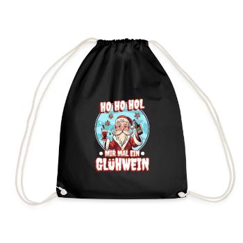 Ho Ho Hol mir mal ein Glühwein - Turnbeutel - Schwarz - Vorne