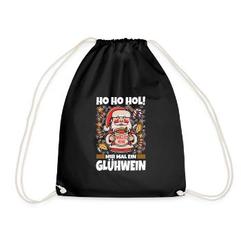 Ho Ho Hol mir mal ein Glühwein - Turnbeutel - Schwarz - Vorne