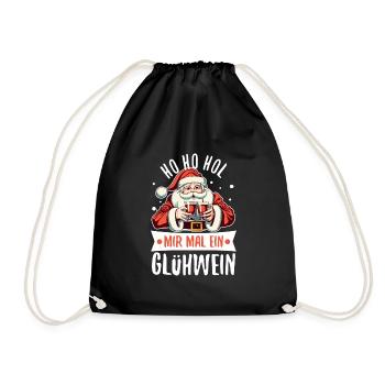 Ho Ho Hol mir mal ein Glühwein - Turnbeutel - Schwarz - Vorne