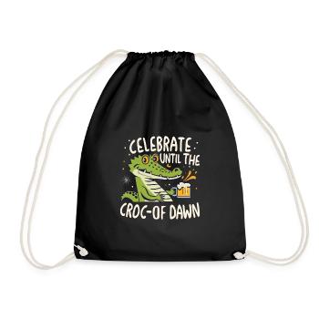 Celebrate until the croc-of dawn - Drawstring Bag - black - Front