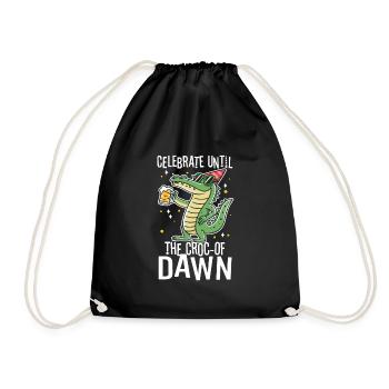 Celebrate until the croc-of dawn - Drawstring Bag - black - Front