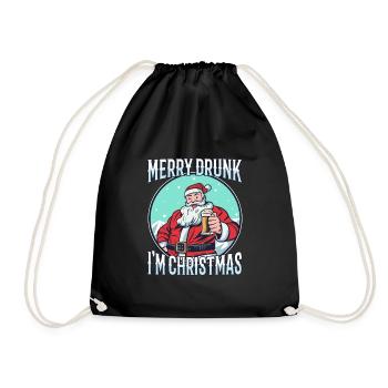 Frohe besoffen ich bin Weihnachten - Turnbeutel - Schwarz - Vorne
