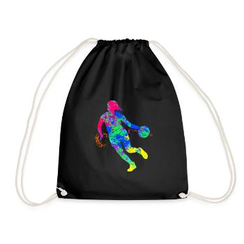 Dunking Basketball Spieler Korbleger Geschenk Bask - Turnbeutel - Schwarz - Vorne