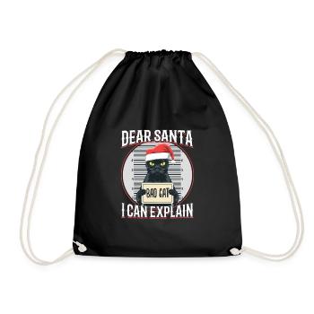 Dear santa i can explain - Turnbeutel - Schwarz - Vorne