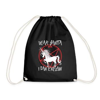 Dear santa i can explain - Drawstring Bag - black - Front