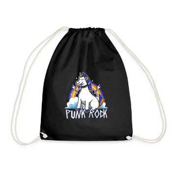 Punk Rock Unicorn - Turnbeutel - Schwarz - Vorne
