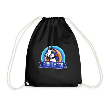 Punk Rock Unicorn - Turnbeutel - Schwarz - Vorne