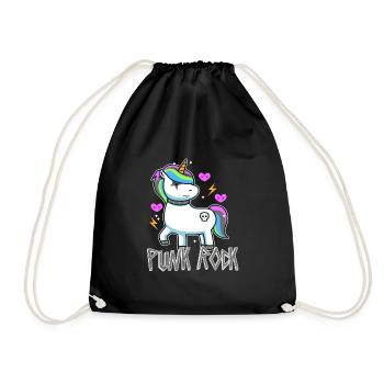 Punk Rock Unicorn - Turnbeutel - Schwarz - Vorne