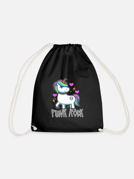 Punk Rock Unicorn - Turnbeutel - Schwarz