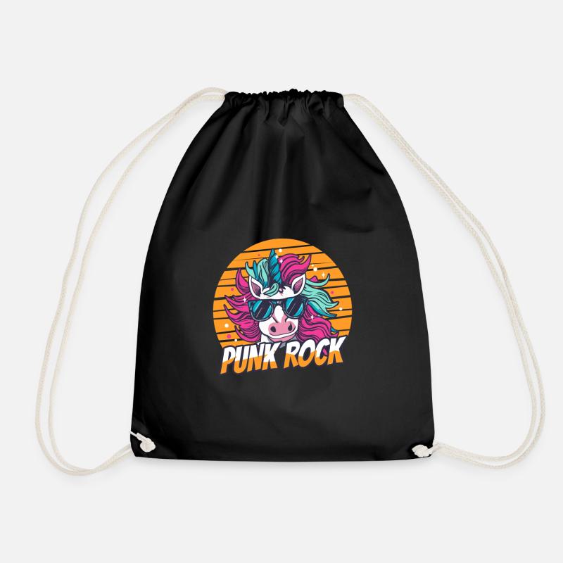 Punk Rock Unicorn - Turnbeutel - Schwarz