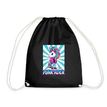 Punk Rock Unicorn - Turnbeutel - Schwarz - Vorne