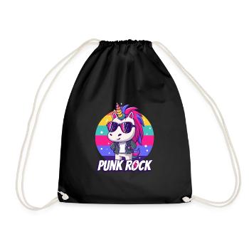 Punk Rock Unicorn - Turnbeutel - Schwarz - Vorne