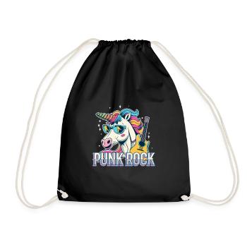 Punk Rock Unicorn - Turnbeutel - Schwarz - Vorne
