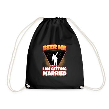 Beer Me, I am getting married - Drawstring Bag - black - Front