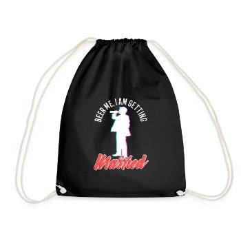 Beer Me, I am getting married - Drawstring Bag - black - Front