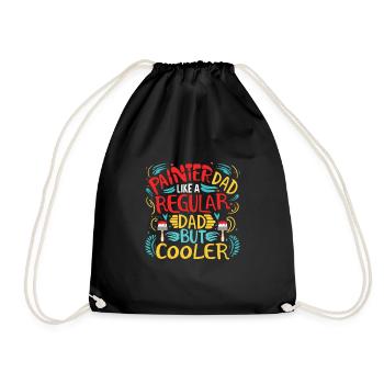 Painter Dad like a regular dad but cooler - Drawstring Bag - black - Front