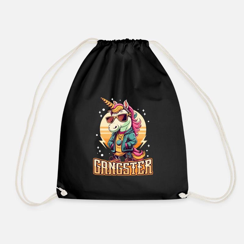 Gangsta Unicorn - Turnbeutel - Schwarz