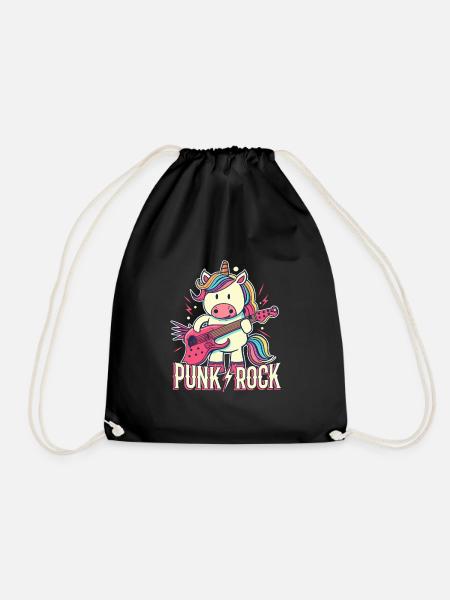 Punk Rock Unicorn - Turnbeutel - Schwarz