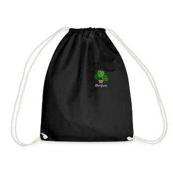 Monstera Flora Houseplant Gardener - Drawstring Bag - black - Front