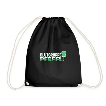 Blutgruppe Pfeffi - Turnbeutel - Schwarz - Vorne