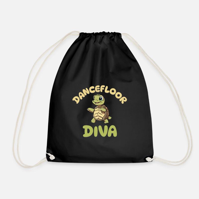 Dancefloor Diva - Schildkröte Tanzen - Turnbeutel - Schwarz