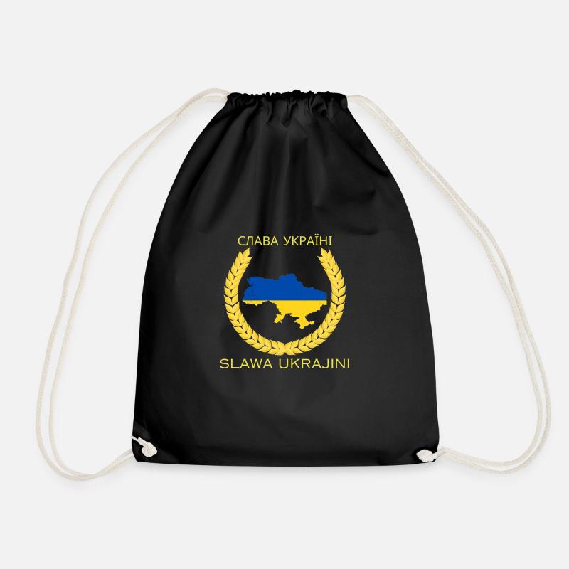 Слава Україні Slawa Ukrajini - Turnbeutel - Schwarz