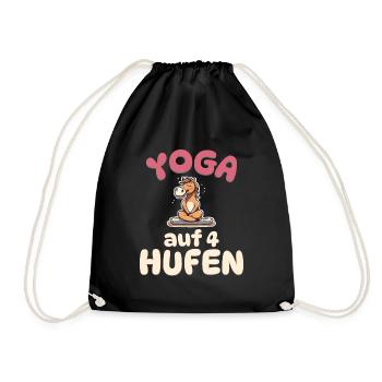 Yoga auf 4 Hufen - Pferde Yoga - Turnbeutel - Schwarz - Vorne