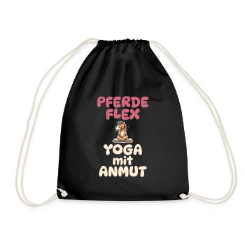 Pferde Flex - Yoga mit Anmut - Pferde Yoga - Turnbeutel - Schwarz - Vorne
