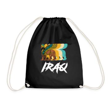 Faravahar Lamassu Iran Persia Deity Antique Sume - Drawstring Bag - black - Front