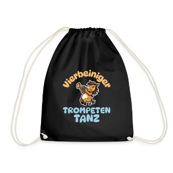 Vierbeiniger Trompetentanz - Pferde Trompete - Turnbeutel - Schwarz - Vorne