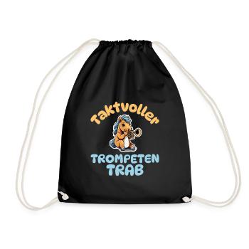 Taktvoller Trompeten Trab - Pferde Trompete - Turnbeutel - Schwarz - Vorne